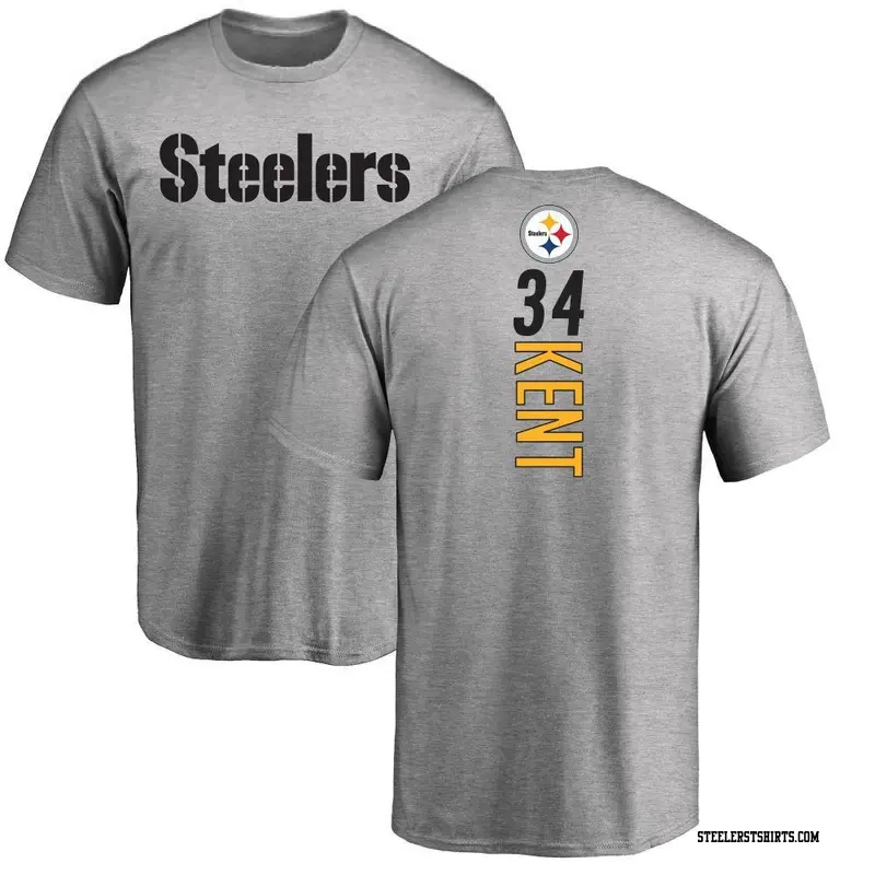 Men's Pittsburgh Steelers ＃34 Donte Kent Ash Backer T-Shirt