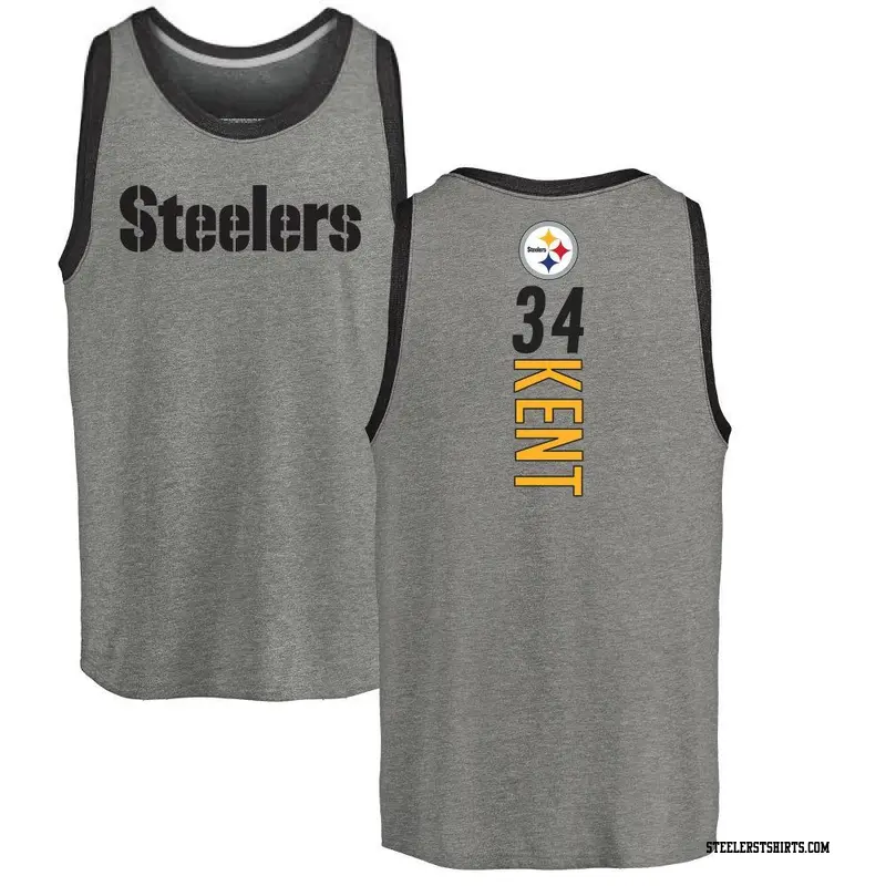 Men's Pittsburgh Steelers ＃34 Donte Kent Ash Backer Tank Top