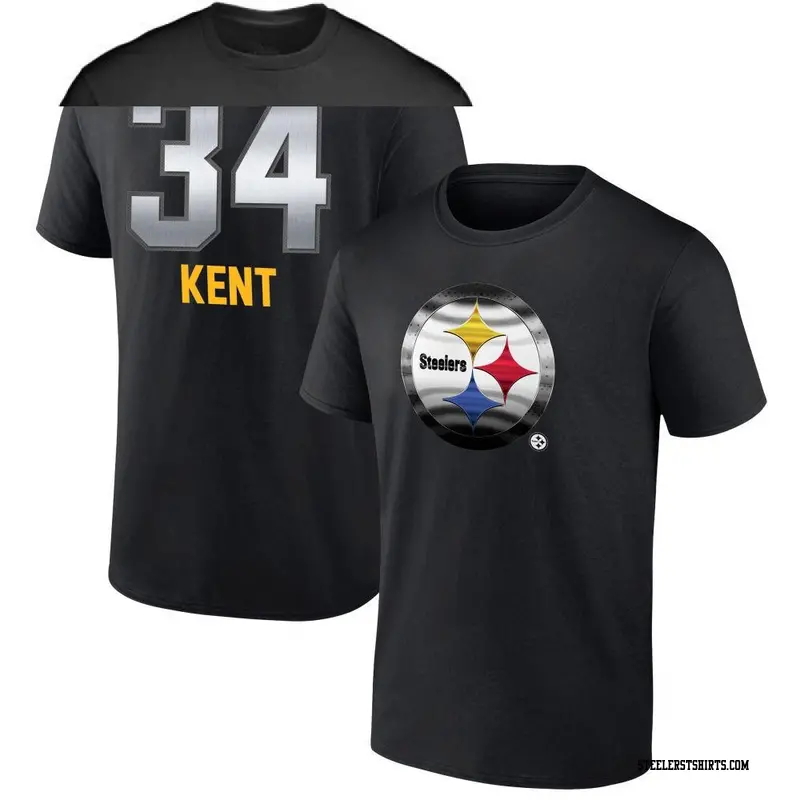 Men's Pittsburgh Steelers ＃34 Donte Kent Black Midnight Mascot T-Shirt