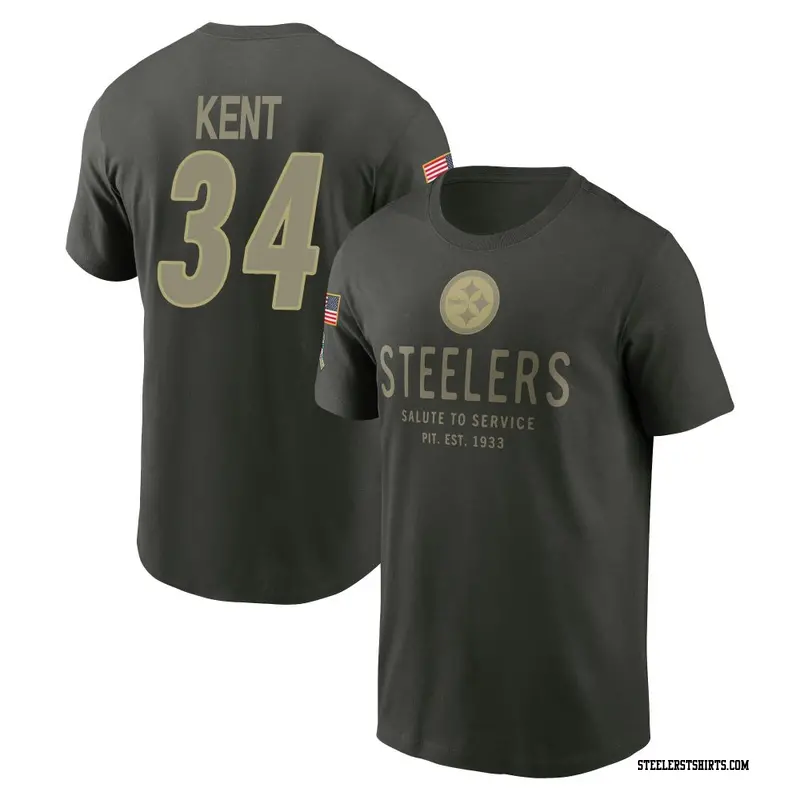 Men's Pittsburgh Steelers ＃34 Donte Kent Forest/Green 2025 Salute to Service Sideline Primary Edge T-Shirt