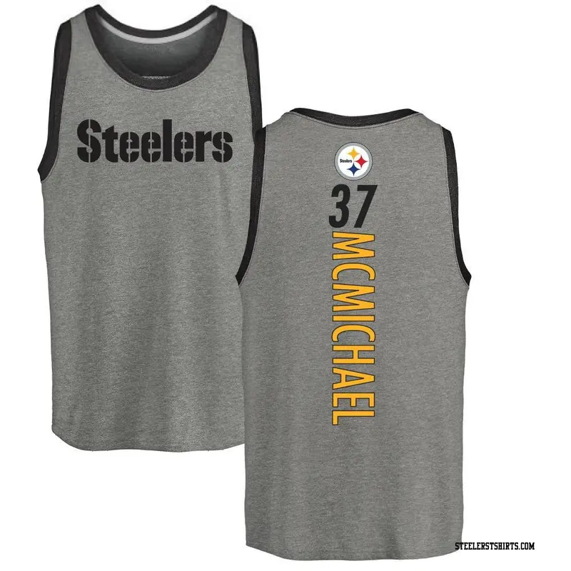 Men's Pittsburgh Steelers ＃37 Kyler McMichael Ash Backer Tank Top