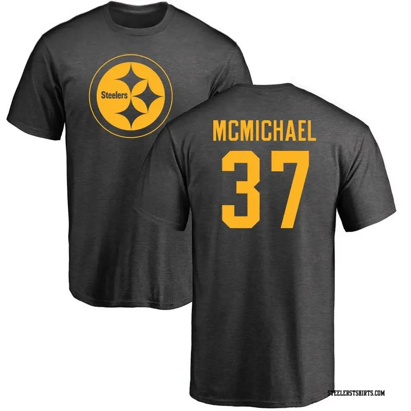 Men's Pittsburgh Steelers ＃37 Kyler McMichael Ash One Color T-Shirt