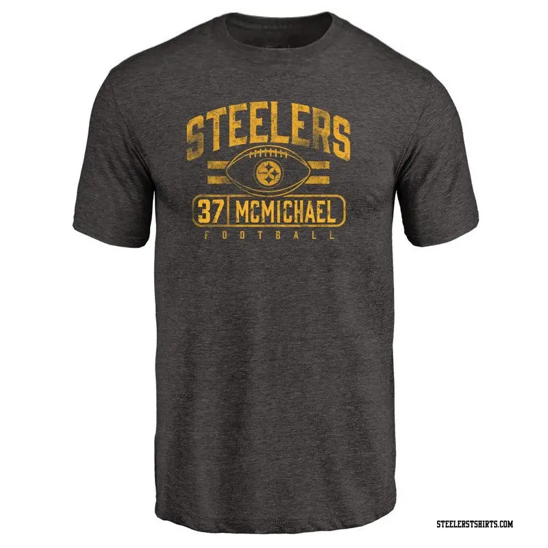 Men's Pittsburgh Steelers ＃37 Kyler McMichael Black Flanker T-Shirt