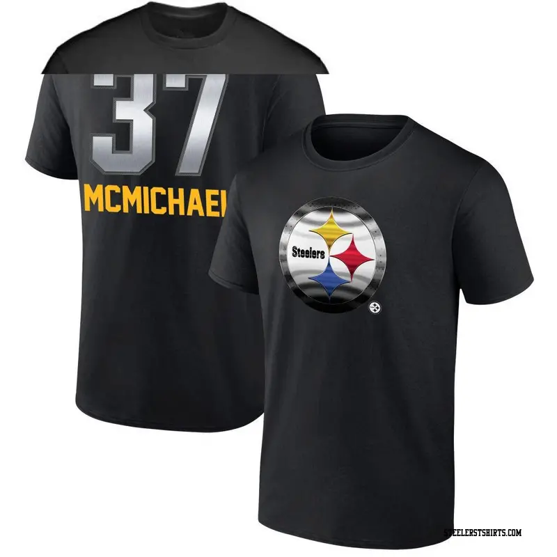Men's Pittsburgh Steelers ＃37 Kyler McMichael Black Midnight Mascot T-Shirt
