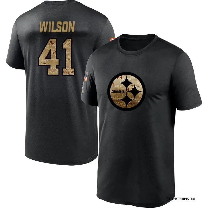Men's Pittsburgh Steelers ＃41 Payton Wilson Black 2020 Salute To Service Performance T-Shirt