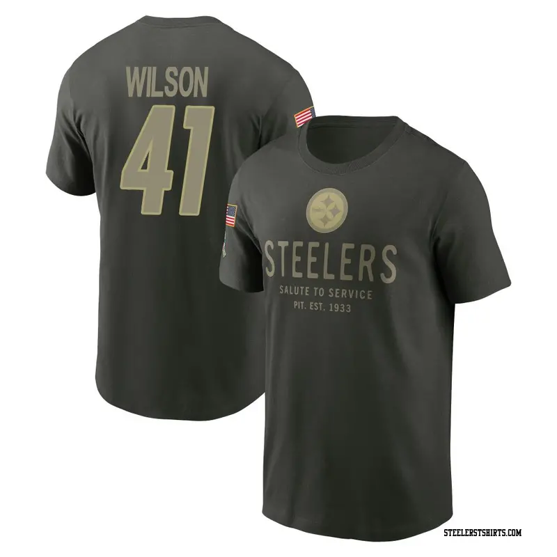 Men's Pittsburgh Steelers ＃41 Payton Wilson Forest/Green 2025 Salute to Service Sideline Primary Edge T-Shirt