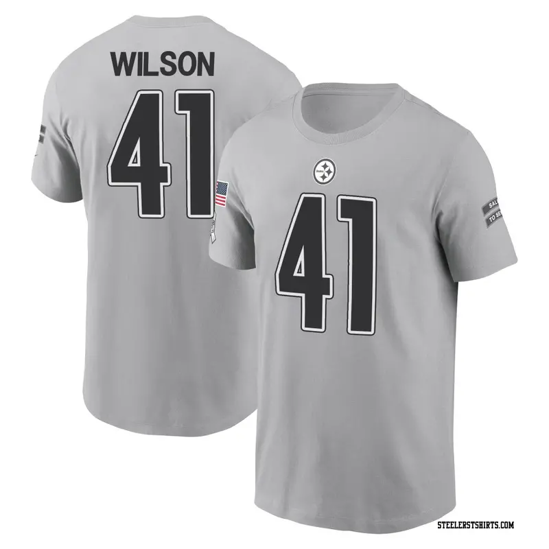 Men's Pittsburgh Steelers ＃41 Payton Wilson Gray 2024 Salute to Service Name & Number T-Shirt