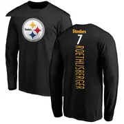 Men's Pittsburgh Steelers ＃7 Ben Roethlisberger Black Backer Long Sleeve T-Shirt