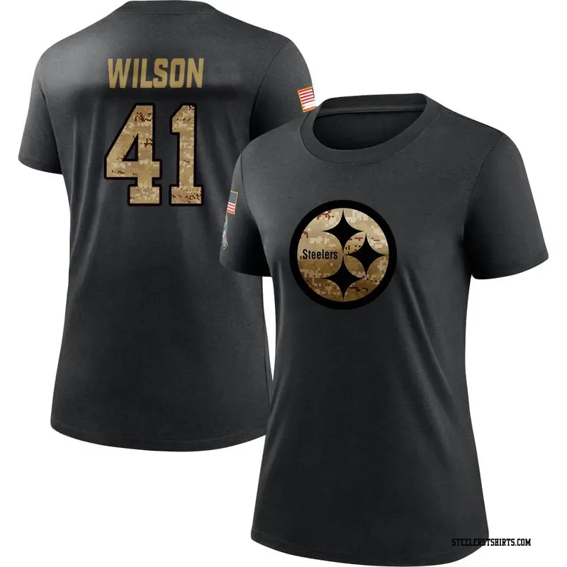 Women's Pittsburgh Steelers ＃41 Payton Wilson Black 2020 Salute To Service Performance T-Shirt