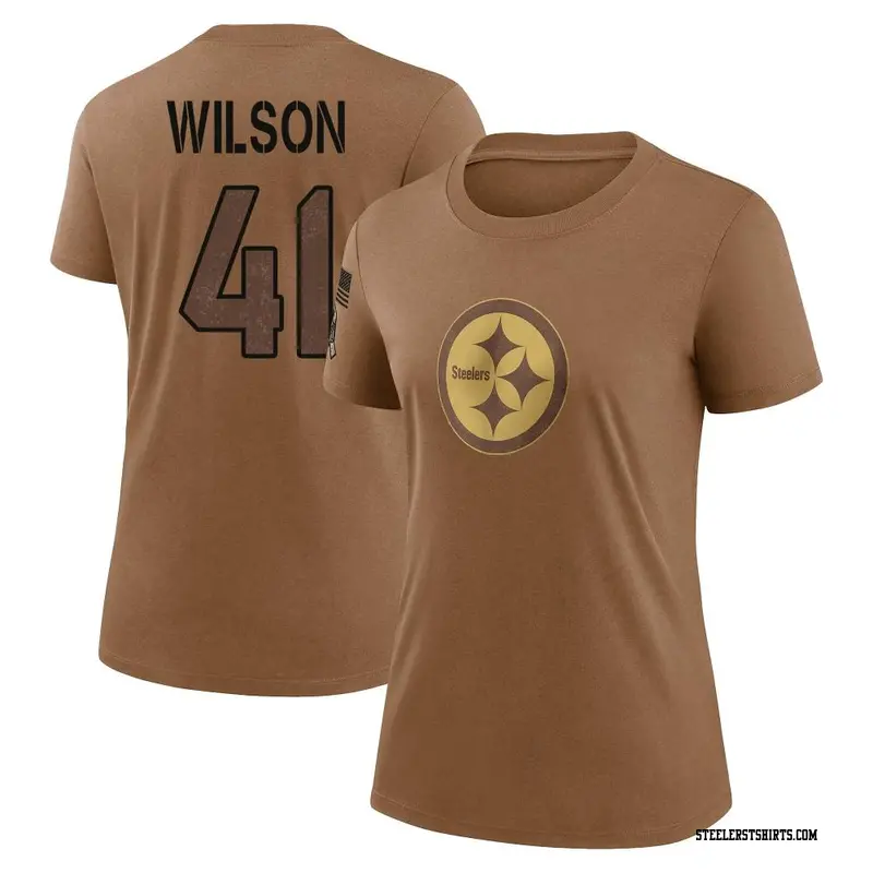 Women's Pittsburgh Steelers ＃41 Payton Wilson Brown 2023 Salute To Service Performance T-Shirt