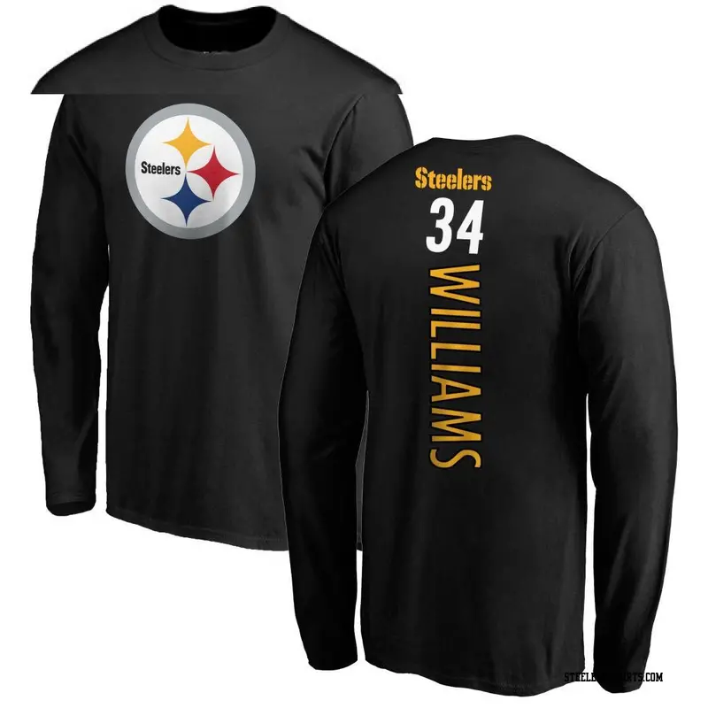 Youth Pittsburgh Steelers ＃34 DeAngelo Williams Black Backer Long Sleeve T-Shirt