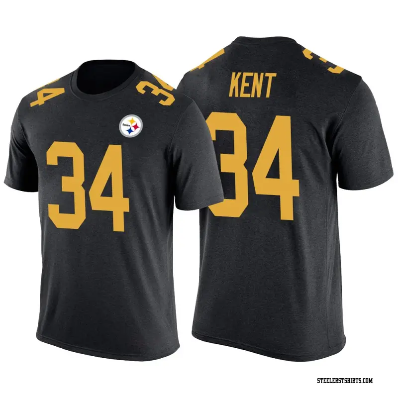 Youth Pittsburgh Steelers ＃34 Donte Kent Black Color Rush T-Shirt