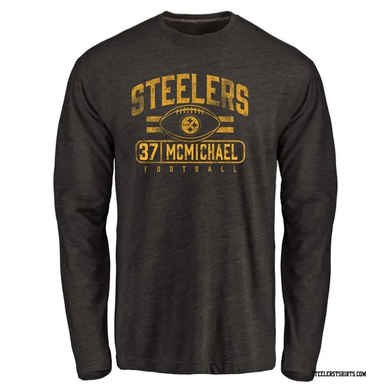 Youth Pittsburgh Steelers ＃37 Kyler McMichael Black Flanker Long Sleeve T-Shirt