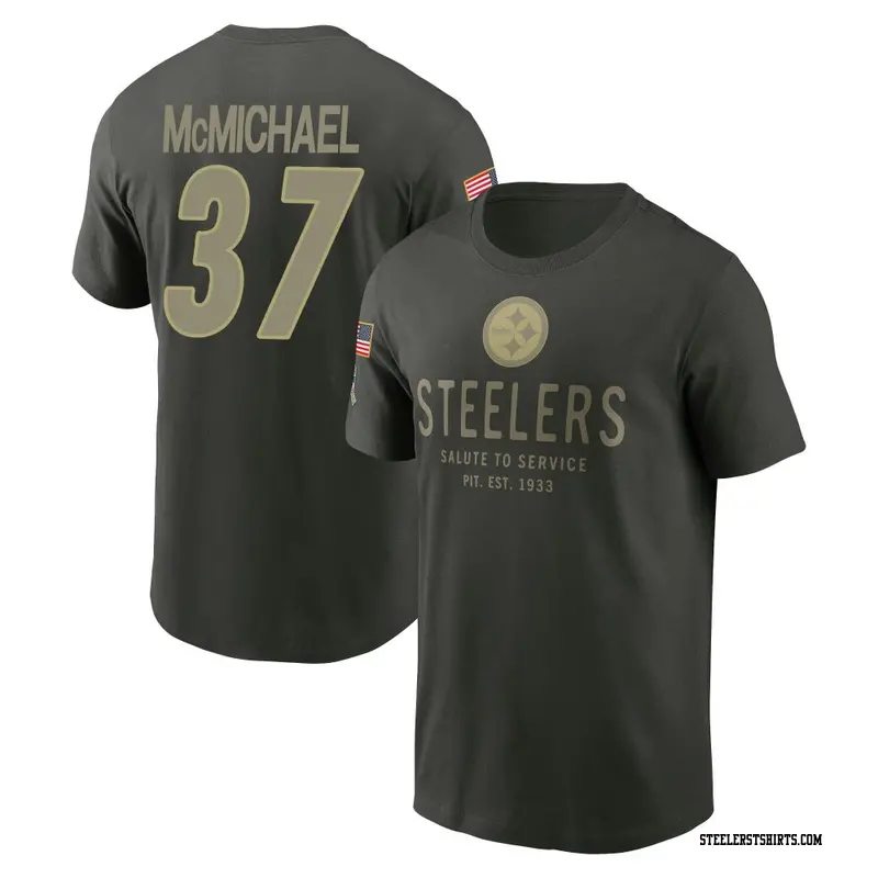 Youth Pittsburgh Steelers ＃37 Kyler McMichael Forest/Green 2025 Salute to Service Sideline Primary Edge T-Shirt