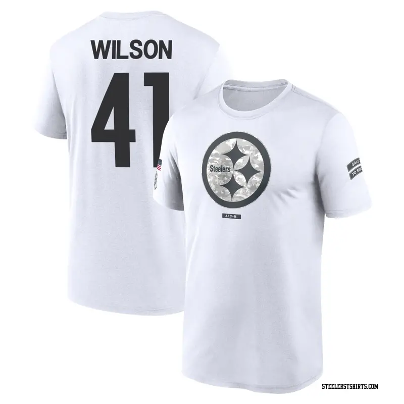 Youth Pittsburgh Steelers ＃41 Payton Wilson White 2024 Salute to Service Performance T-Shirt